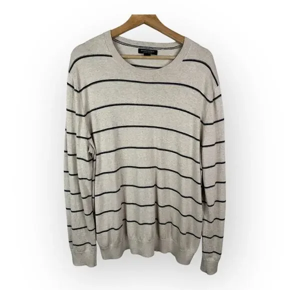 Banana Republic Mens size XL Luxury Blend Silk Cashmere Stripe Sweater