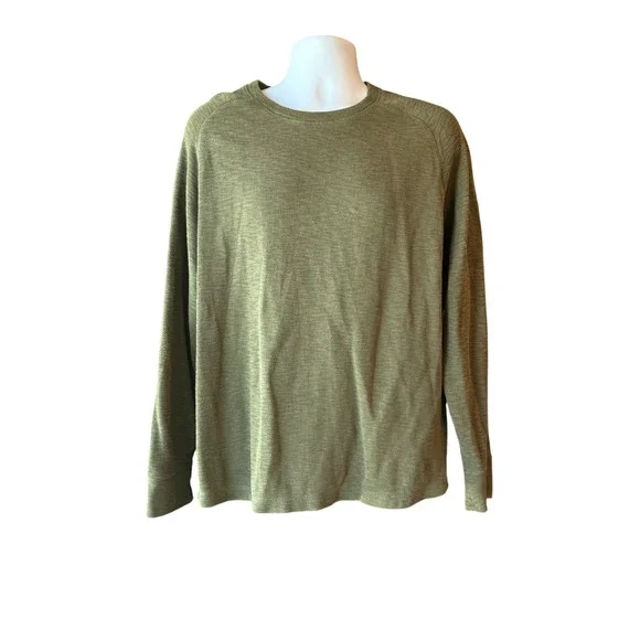 Banana Republic Olive Green Thermal Knit Long Sleeve Shirt Mens Size X-Large