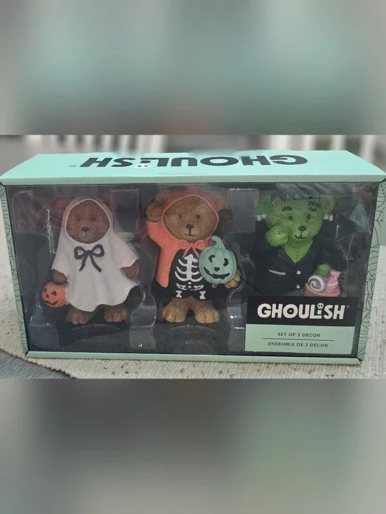 NWT! Ghoulish Boxed Set of 3 Halloween Trick Or Treat Bears