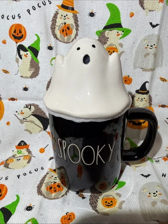 Rae Dunn Spooky Mug with Ghost Topper