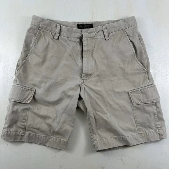 VTG Banana Republic‎ Mens 34 Army Cargo Shorts Beige Canvas Skater Y2K Military