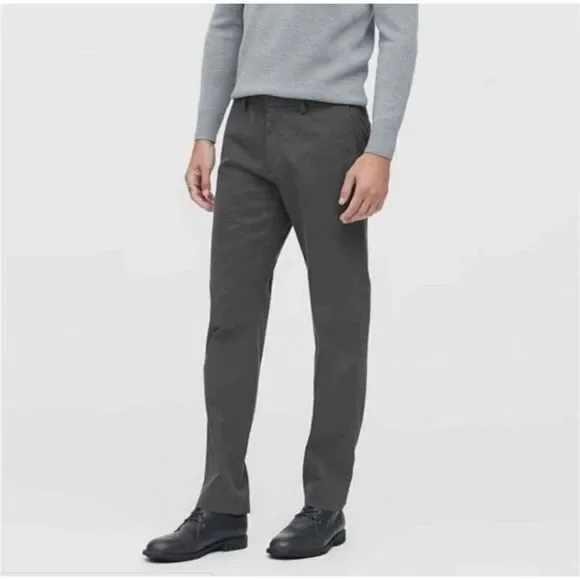 Banana Republic Emerson Chino Men's Flat Front Pants Gray Size 38x32‎