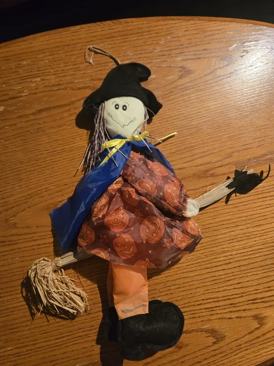 Halloween Witch Doll with Pumpkin Dress Hanging Decoration