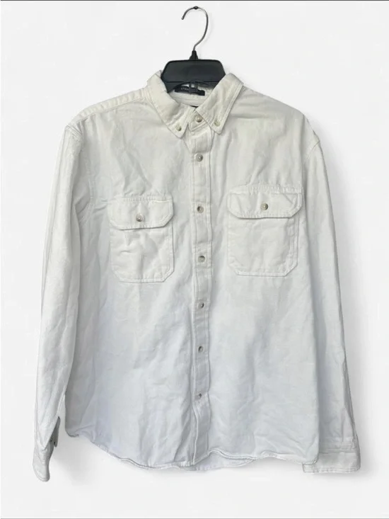 Banana Republic White Button-Down Casual Shirt