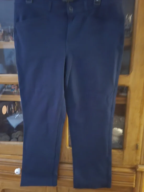 Banana Republic Navy Blue Stretch Knit Ankle Dress Pants Women's Size 10