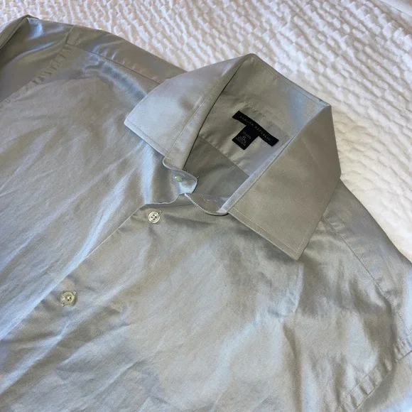 Banana Republic Men's Cotton Dress Shirt Light Gray XL‎