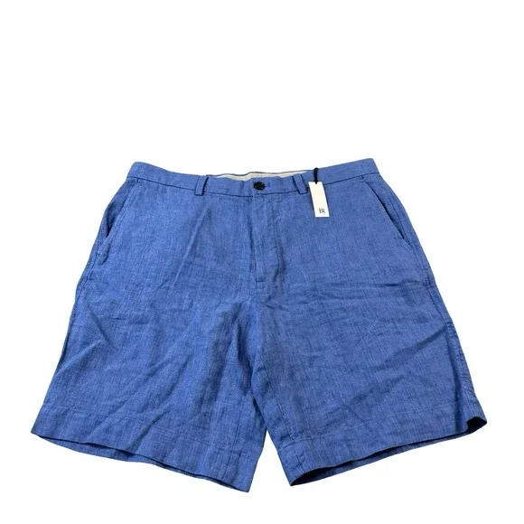 Banana Republic Pure Linen Blue Flat Front Chino Short Size 36 9