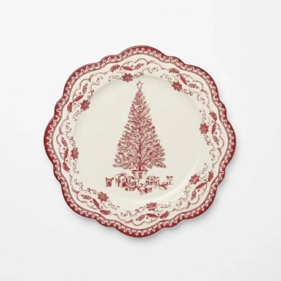 Stoneware Serve Platter Red Pattern - Threshold designed with Studio McGee