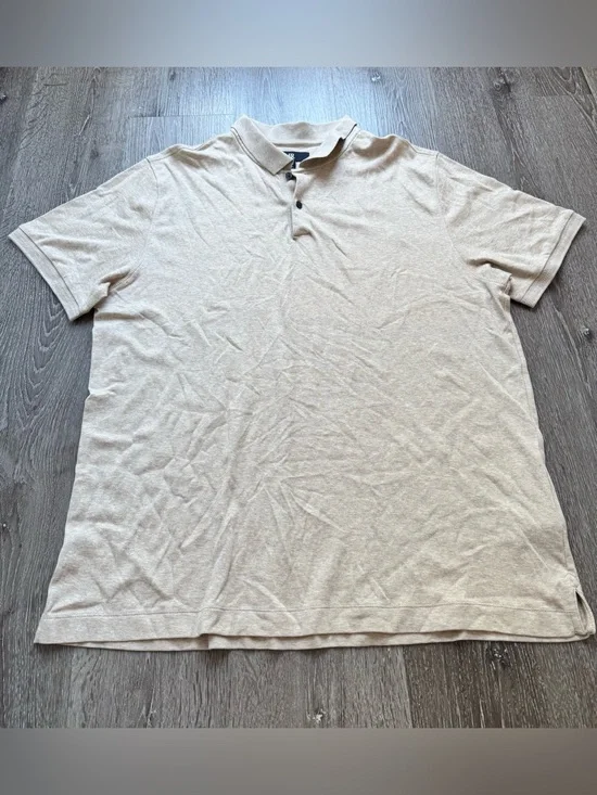 Banana Republic Men’s Beige Heather Short Sleeve Polo Shirt XL Tall
