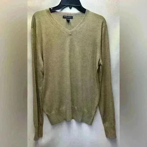 Banana Republic Men’s V-neck Pullover Sweater Silk Linen Blend Size Medium