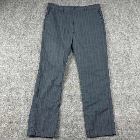 Banana Republic Pants Mens 36x32 Blue Plaid Chino‎ Slim Straight Dress Casual