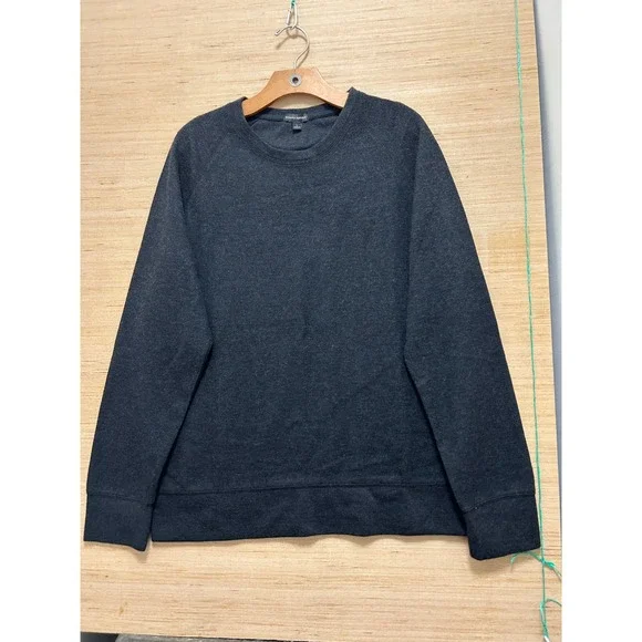 Banana Republic Mens Large Charcoal‎ Gray Heathered Raglan Crewneck Sweatshirt