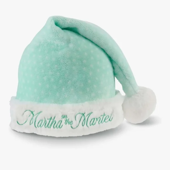 Martha On The Mantel Martha Stewart‎ Santa Hat OSFM Mint Green NEW