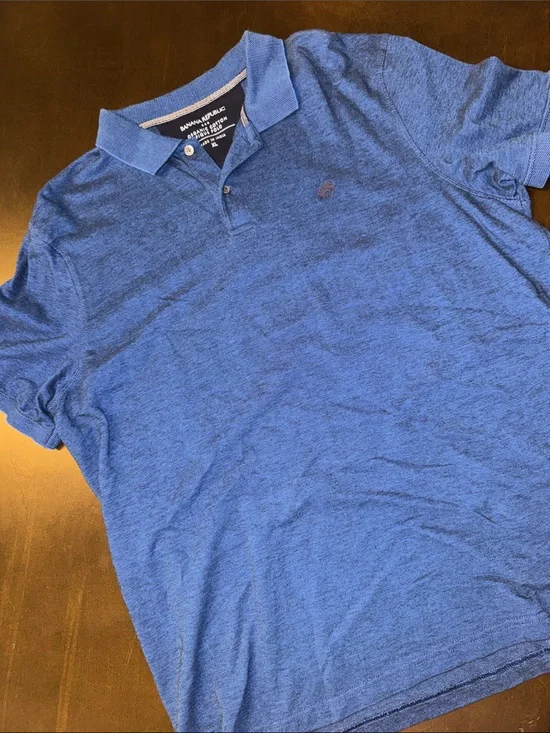 Banana Republic Men's Heather Royal Blue Polo