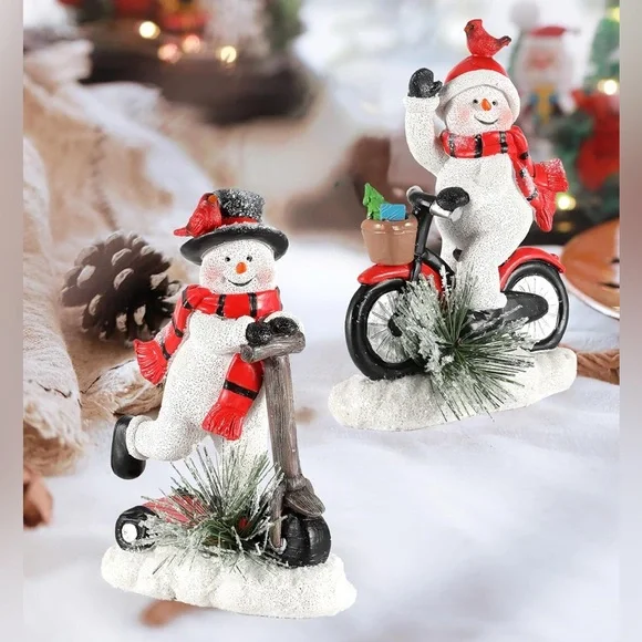 iStatue Snowmen on Bike Christmas Collection Figurines New in Original Package