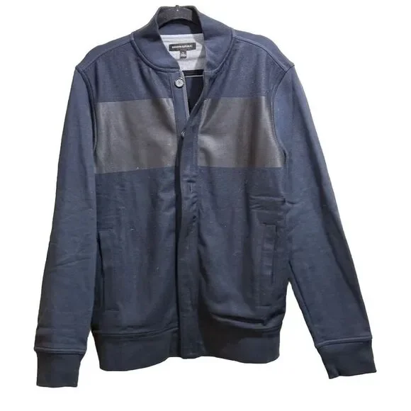 Banana Republic Mens Button-Up Jacket Navy Blue‎ Wool Blend Size Large EUC