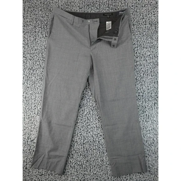 Banana Republic Dress Pants Mens 34x30 Grey Excellent Tollegno Italian Wool Slim