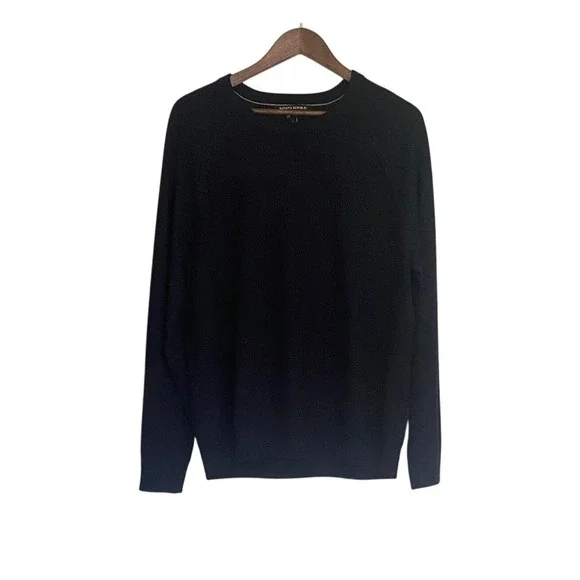 Banana Republic Merino Wool Sweater Navy Crew Neck Knit Size‎ L