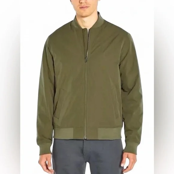 NWT‎ Banana Republic Men's Large Olive Green Bomber Jacket Full Zip