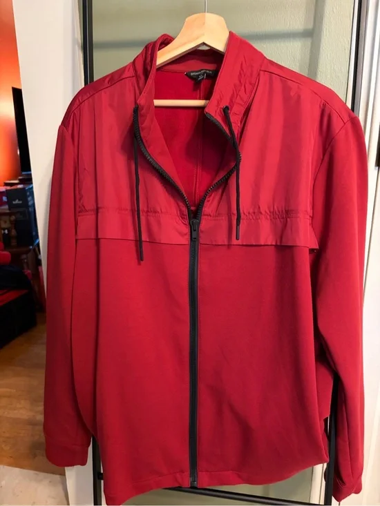 Banana Republic Red Lightweight Zip Windbreaker