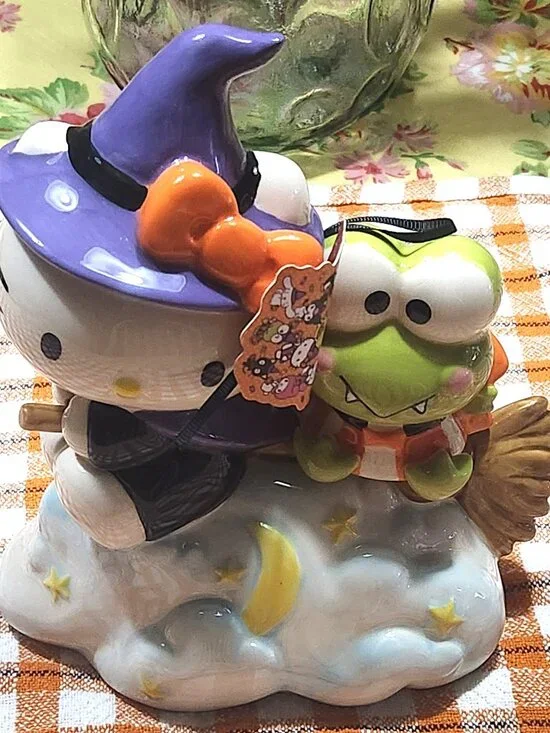 Sanrio Hello Kitty Halloween Witch with Keroppi Figurine by Blue Sky Clayworks