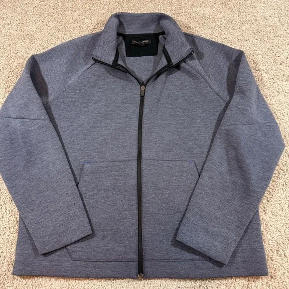 Banana Republic Track Jacket Mens Large Blue Gray Good Full Zip Tech 457617-01