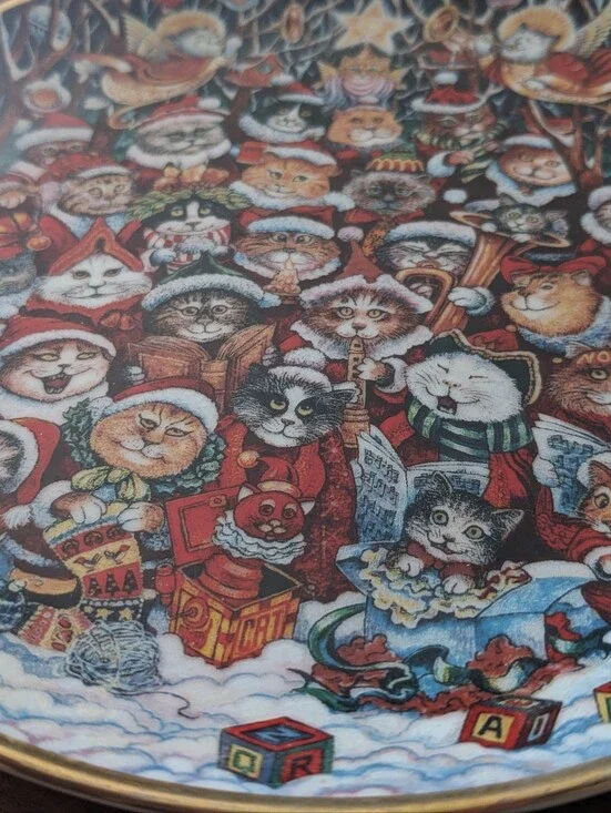 Bill Bell Christmas Cat Plate