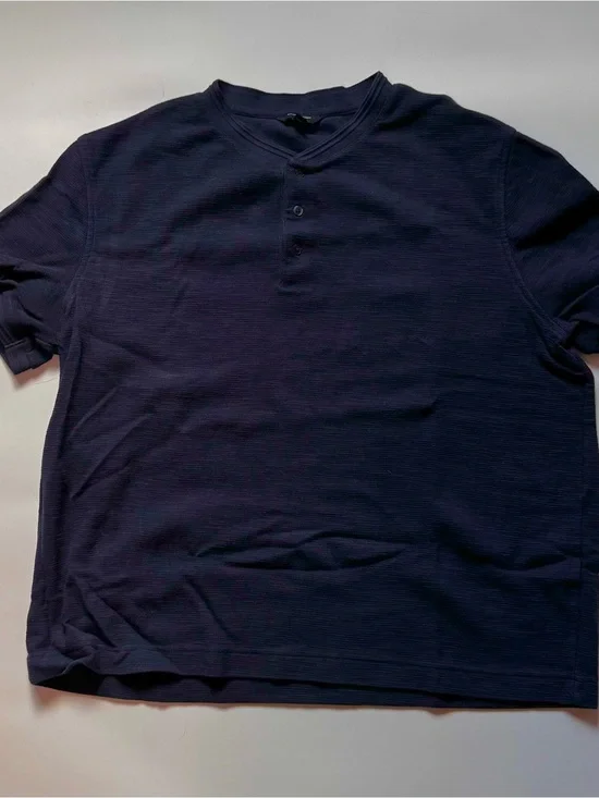 Banana Republic Navy Short-Sleeve Henley Tee