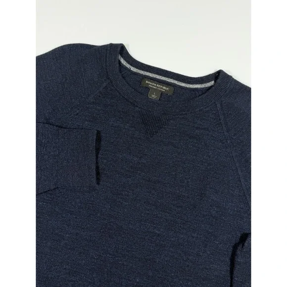 Banana Republic Organic Cotton Sweater Navy Blue Crewneck Sweater Large