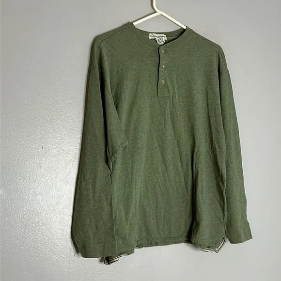 Banana republic cotton men’s button up long sleeve T-shirt large sage green