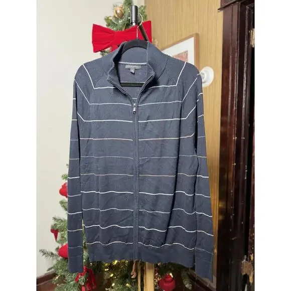 Banana Republic Men's Full-Zip Striped Sweater Jacket XL