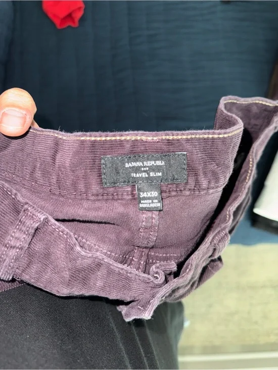 Banana Republic Slim Corduroy Pants in Plum