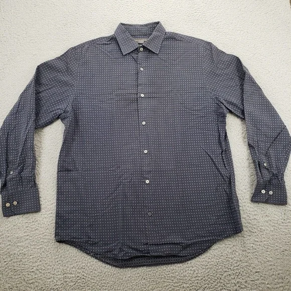 Banana‎ Republic Shirt Mens 16 16.5 Large blue Long Sleeve Button Up