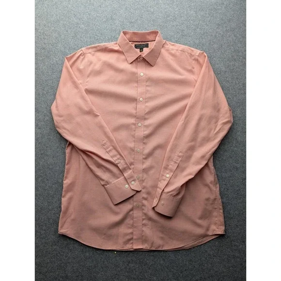 Banana Republic Men's Shirt Large Pink Button Up Non-iron Standard Fit