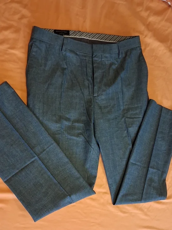 Mens Blue Dress Pants - Classic Straight Fit   '