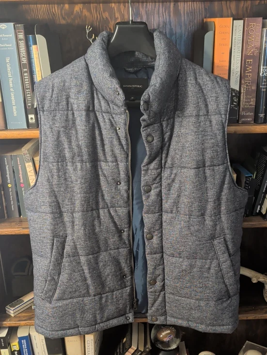 Banana Republic Quilted  Vest in Heathered Blue