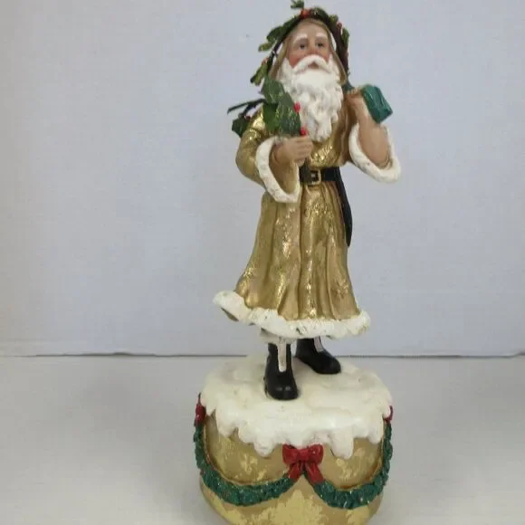 DEPT 56 Old World Santa Gold Music Box Oh Christmas Tree Father Frost St‎ Nick