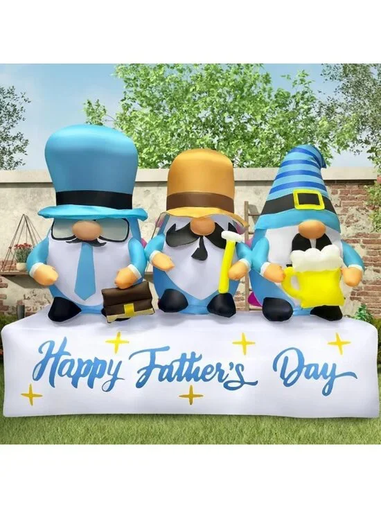 7FT Inflatable Gnome Decorations for Father's Day & Mother's Day, LED Lighted