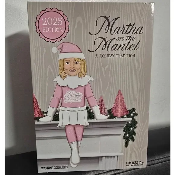 Martha Stewart Martha on The Mantel 10” Christmas Pink Plush Figurine, New