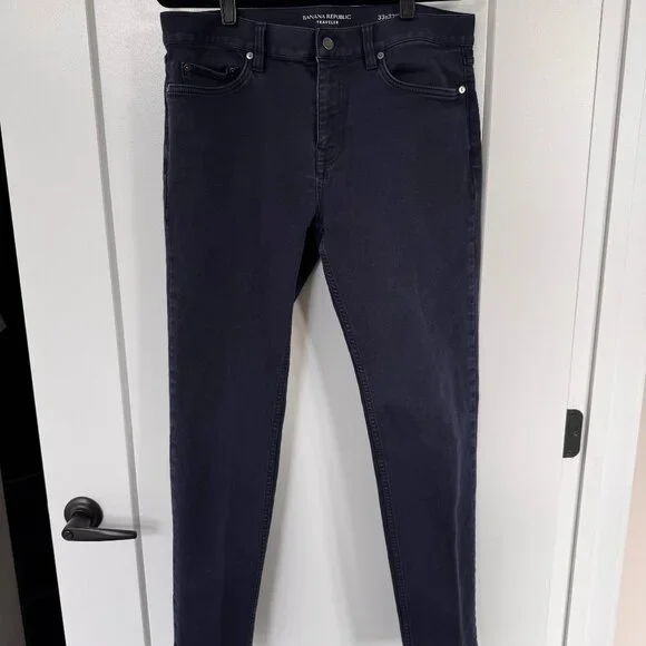 Banana Republic Men's Traveler Athletic Tapered Fit W33 L32 Navy