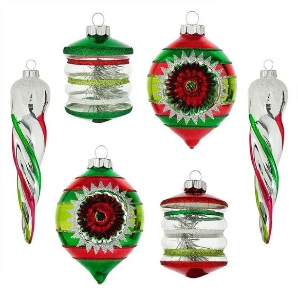 Christopher Radko Holiday Splendor Mixed Shape Ornaments Set/6