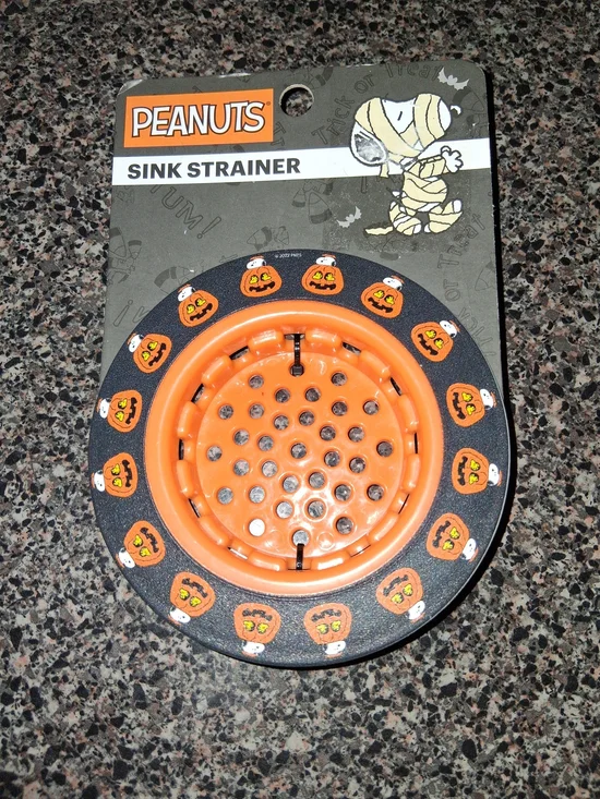 Peanuts Halloween Pumpkin Sink Strainer in Orange and Black