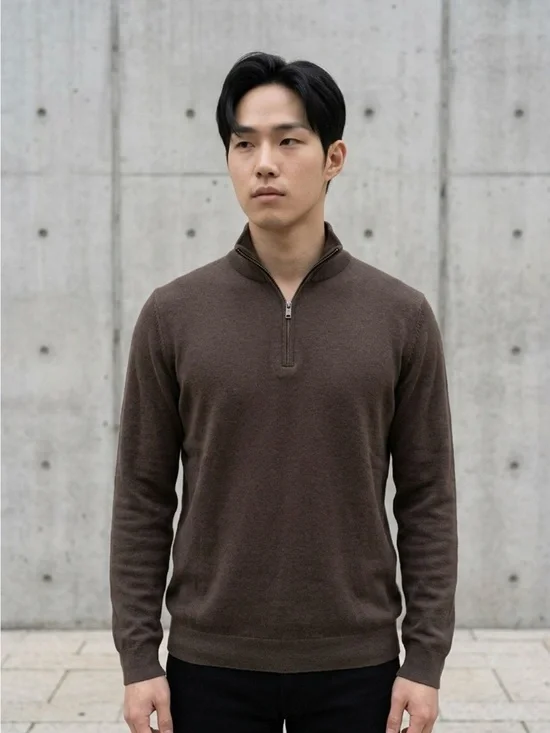 Banana Republic Men's Brown Half-Zip Sweater
