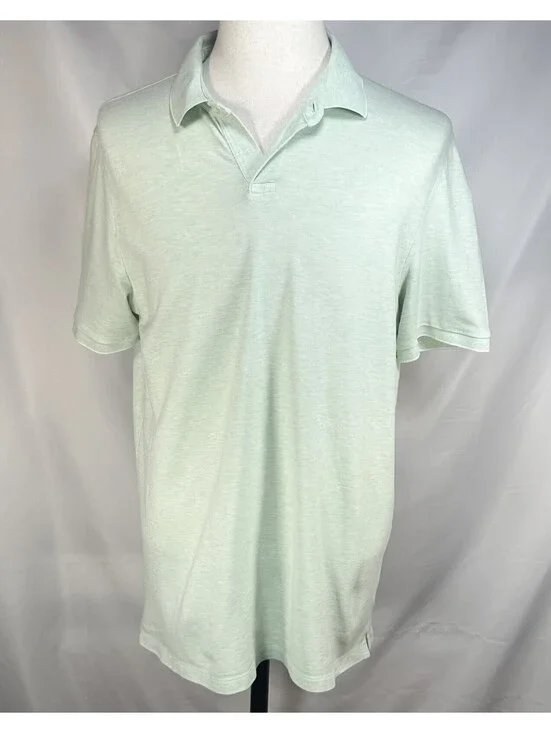Banana Republic 1/4 Button Performance Pique Polo Green L