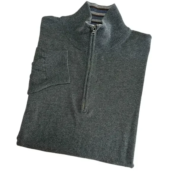 Banana Republic‎ Half Zip pullover Cotton Sweater Mens Sz L Grey