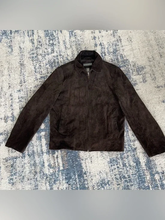 Banana Republic Dark Brown Suede Bomber Jacket