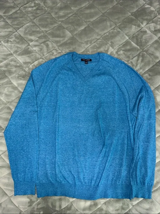 Banana Republic Men's V-Neck Sweater - Teal Blue