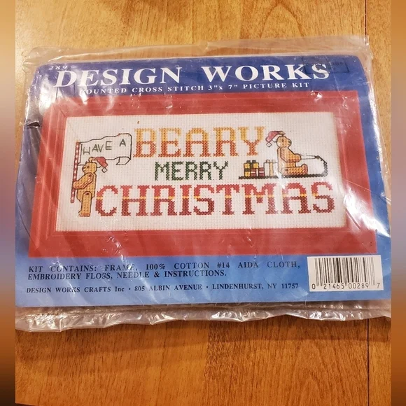 Christmas Counted Cross Stitch Design Works Vintage Beary Merry 3