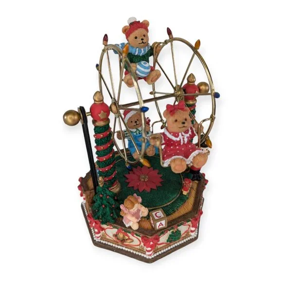 San Francisco Music Box Co Bear Musical Ferris Wheel- Plays Jingle Bells