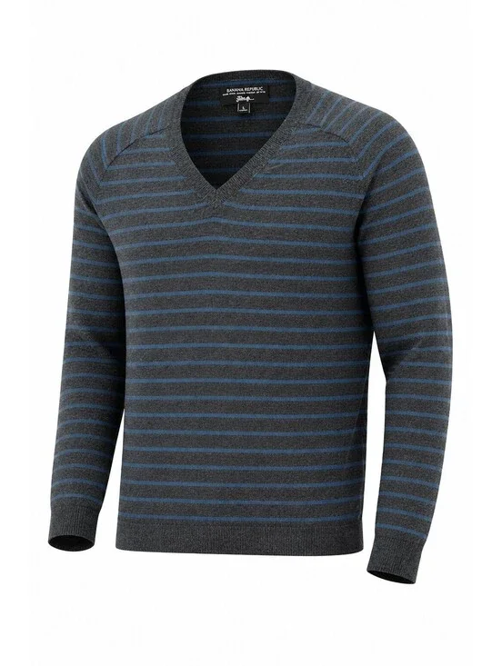 Banana Republic Men's LG  Italian Merino Wool V-Neck Sweater Large